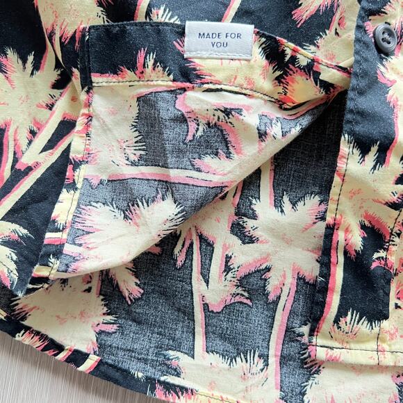 AE American Eagle Outfitters Palm Print Casual Button Up Shirt Mens Medium - Picture 8 of 12